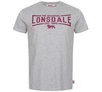 Lonsdale Men's Nybster T-Shirt, Marl Grey/Oxblood, XL