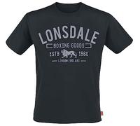 Lonsdale Men's Papigoe T-Shirt, Black/Grey, 3XL