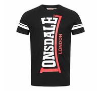 Lonsdale Men's Polbain Leisure T-Shirts, Black/White/Red, L