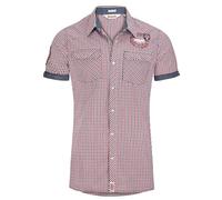 Lonsdale Men's Reigate London Men's Reigate Slim Fit Short Sleeve Shirt - Navy/Red/White, Medium