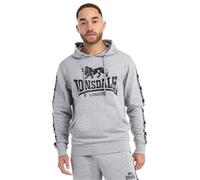 Lonsdale Men's scousburgh Hooded Sweatshirt, Marl Grey/Black/White, M