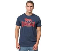 Lonsdale Men's Silverhill T-Shirt, Marl Navy/Red, 3XL