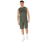 Lonsdale Men's Sleeveless T-Shirt & Shorts Set, Regular Fit, ALLANTON Olive/Black, 3XL