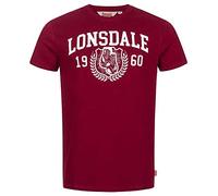 Lonsdale Men's Staxigoe T-Shirt, Oxblood/White, 3XL