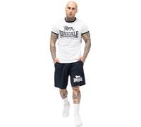 Lonsdale Men's T-Shirt & Shorts Set, Regular Fit, MAIST, White/Dark Navy, L