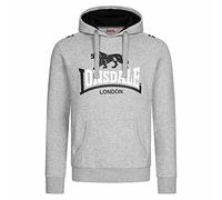 Lonsdale Men's Ullapool Hoodie, Marl Grey/Black/White, M