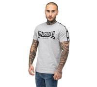 Lonsdale Men's vementry T-Shrit, Marl Grey/Black/White, L