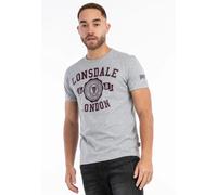 Lonsdale - Murrister Marl Grey/Oxblood - T-Shirt - grey - XL - 90% Cotton, 10% Viscose XL