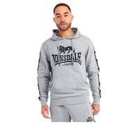 Lonsdale Men's scousburgh Hooded Sweatshirt, Marl Grey/Black/White, M