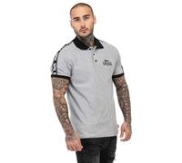 Lonsdale Men's Setter Polo Shirt, Marl Grey/Black/White, XL