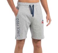 Lonsdale Men's skaill Shorts, Marl Grey/Navy/Red, M