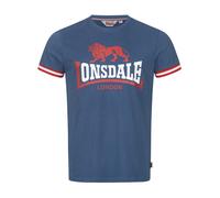 Lonsdale T-Shirt Kergord Classic Logo Lion Blue Red White 100% Cotton