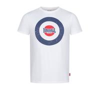 Lonsdale T-Shirt Premium Trevose Classic Mod Target Logo Embroidered White Grey