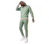 Lonsdale"The Gentlemen men's tracksuit slim fit LITTLESTONE L, Green/Yellow/Ecru