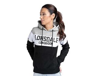Lonsdale Women's Sleeve Hooded Sweatshirt, Black, White, Marl Grey, M