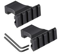 LONSEL Picatinny Rail Bracket 90° Offset 3 4 5 Slots 90 Degree Offset Picatinny Rail Brackets Aluminum Low Profile Adapter for Flashlight Laser Visor Optics (4 Slots, 2