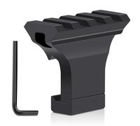 LONSEL Picatinny Rail Bracket 90° Offset 3 4 5 Slots 90 Degree Offset Picatinny Rail Brackets Aluminum Low Profile Adapter for Flashlight Laser Visor Optics (4 Slots, 1