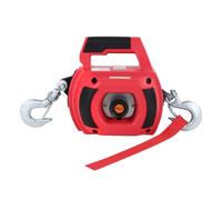 Lonsge Portable Drill Winch, Rotate The Hook 360 Degrees, Red Handheld Drill Winch/Hoist of 750 LB Capacity with 40 Foot Alloy Wire Rope for Lifting & Dragging, Stretched Wire Fence, Log Handling.