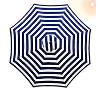 Lonsy 6/8 Arms Replacement Fabric Garden Parasol Canopy Cover 2/2.7/3M,Parasol Fabric Cloth,Waterproof/Blue White Stripes/2M-(6 Ribs)