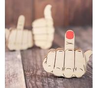 Lonsy Automatic Middle Finger,Middle Finger Decoration,Flip Off or Thumbs Up Handmade Wooden Interactive Mood Expressing Middle Finger Toy Decoration,Desktop Ornament Middle Finger Gag Gift (1pc)