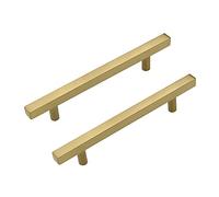 LONTAN 1 Pack Gold Kitchen Handles 128mm Gold Cupboard Handles Cabinet Hardware Drawer Pulls Kitchen Cupboard Furniture Stainless Steel