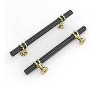 LONTAN 10 Pack Black Kitchen Handles 128mm Kitchen Cupboard Handles, Knurled Grip, Aluminum Alloy Hardware for Furniture, Cabinet, Drawer, Wardrobe, Dresser