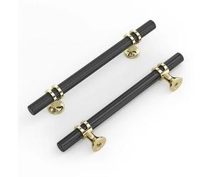 LONTAN 10 Pack Black Kitchen Handles 160mm Black Cupboard Handles, Knurled Grip, Aluminum Alloy Hardware for Furniture, Cabinet, Drawer, Wardrobe, Dresser