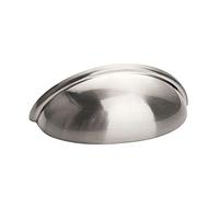 LONTAN 10 Pack Brushed Nickel Cup Handles 76mm Hole Centers 3 Inch Kitchen Cabinet Handles Suitable for Cabinets and Drawers in Bedrooms, Kitchens, Study Rooms, and Living Rooms, Zinc Alloy