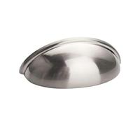 LONTAN 10 Pack Brushed Nickel Cup Handles 76mm Hole Centers Kitchen Handles | Zinc Alloy, Kitchens Handles Suitable for Cabinets and Drawers in Bedrooms, Study Rooms, and Living Rooms