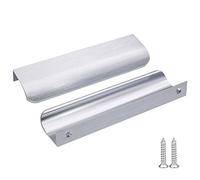 LONTAN 10 Pack Brushed Nickel Kitchen Cabinet Handles 128mm - Drawer, Cupboard, Door, Wardrobe, Invisible Handles - Aluminum Alloy