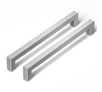 LONTAN 10 Pack Kitchen Cabinet Handles 160mm Cupboard Door Handles Stainless Steel Brushed Nickel Drawer Pulls for Wardrobe Cabinet Suitable for Bathroom, Bedroom, Living Room