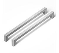 LONTAN 10 Pack Kitchen Cabinet Handles 192mm Cupboard Door Handles Stainless Steel Brushed Nickel Drawer Pulls for Wardrobe Cabinet Suitable for Bathroom, Bedroom, Living Room