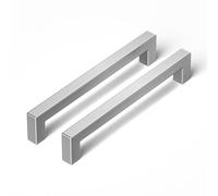LONTAN 10 Pack Kitchen Cupboard Handles 128mm Kitchen Door Handles Stainless Steel Brushed Nickel Drawer Pulls for Wardrobe Cabinet Suitable for Bathroom, Bedroom, Living Room
