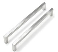 LONTAN 10 Pack Kitchen Cupboard Handles 256mm Brushed Nickel Drawer Handles | Stainless Steel Silver Cupboard Door Handles, Drawer Pulls, Kitchen Cabinet Handles for Dresser, Cupboard and Wardrobe