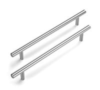 LONTAN 15 Kitchen Cupboard Handles 192mm T-Shaped Cabinet Handles for Drawer and Wardrobe Stainless Steel Pulls Suitable for Bedroom, Living Room, Bathroom
