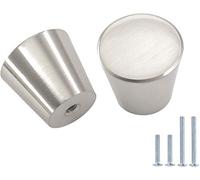 LONTAN 15 Pack Brushed Nickel Cabinet Knobs: Cylinder-Shaped Cupboard Knobs for Dresser Drawers, Aluminium Alloy, 100% Aluminium, 2.3 cm x 2.5 cm