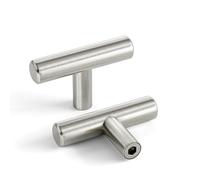 LONTAN 15 Pack Silver Cabinet Knobs With T Bar Door Handles - Brushed Nickel Stainless Steel for Kitchen Cupboard Chest of Drawers