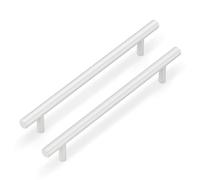LONTAN 15 Pack White Cabinet Handles - 128mm Stainless Steel - Bathroom & Kitchen Cupboard & Door Handles