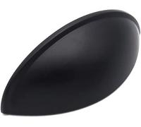 LONTAN 20 Pack Black Cup Handles 76mm Hole Centers 3 Inch Cup Cupboard Handles Suitable for Cabinets and Drawers in Bedrooms, Kitchens, Study Rooms, and Living Rooms, Zinc Alloy