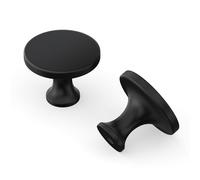 LONTAN 20 Pack Black Cupboard Knobs Black Drawer Knobs Solid Zinc Alloy Drawer Hardware