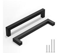 LONTAN 20 Pack Black Drawer Handles - 160mm Hole Centers Black Cupboard Handles for Kitchen