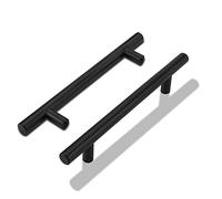 LONTAN 20 Pack Black Kitchen Handles 128mm Cupboard Handles Kitchen Door Pulls Drawer Pulls for Cabinet Wardrobe Bathroom Stainless Steel