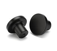 LONTAN 20 Pack Black Kitchen Knobs Black Cupboard Knobs Round Cabinet Drawer Hardware Aluminum Alloy for Wardrobes Furniture