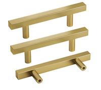 LONTAN 20 Pack Brushed Gold Cupboard Handles 76mm Kitchen Handles