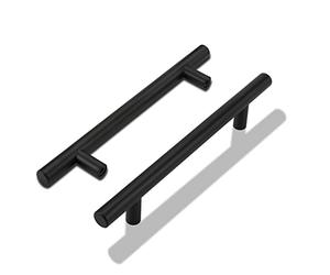 LONTAN 20 Pack Kitchen Door Handles Hole Centers：160mm（6-5/16 Black Kitchen Cupboard Handles Black Cupboard Pulls Drawer Pulls for Cabinet Wardrobe Bathroom Stainless Steel