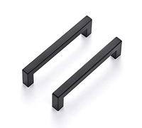 LONTAN 30 Pack Black Kitchen Cupboard Handles 160mm Hole Centers Black Wardrobe Handles Stainless Steel