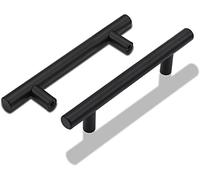 LONTAN 30 Pack Black Kitchen Handles 90mm Black Cupboard Handles Drawer Pulls Kitchen Door Pulls for Cabinet Wardrobe Bathroom Stainless Steel