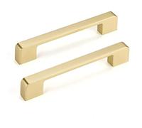 LONTAN 30 Pack Brushed Gold Handles 160mm Gold Kitchen Handles Cupboard Kitchen Cabinet Door Square Drawer Zinc Alloy Wardrobe