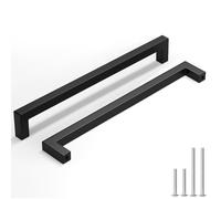 Lontan 5 Pack Black Cabinet Handles - 288mm Black Drawer & Wardrobe Handles