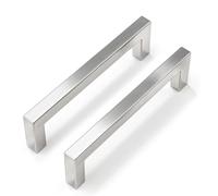 LONTAN 5 Pack Kitchen Cupboard Handles 128mm Brushed Nickel Drawer Handles | Stainless Steel Silver Cupboard Door Handles, Drawer Pulls, Kitchen Cabinet Handles for Dresser, Cupboard and Wardrobe